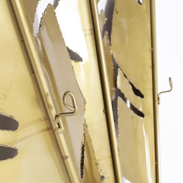 Brass Mid-Century Banana Leaf Wall Sculpture For Sale - Image 8 of 11