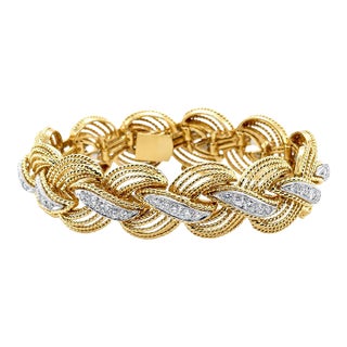Late 20th Century Hammerman Brothers 18k Diamond Bracelet For Sale