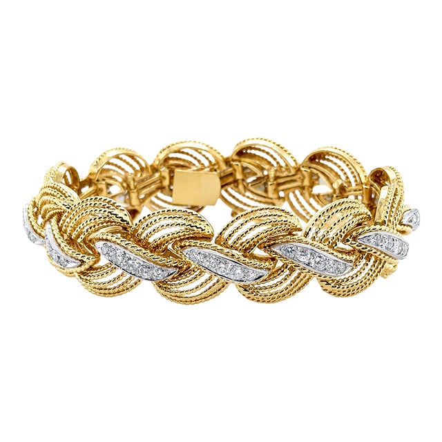Late 20th Century Hammerman Brothers 18k Diamond Bracelet For Sale