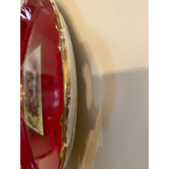 Late 19th Century 1890s Antique Red and Golden Porcelain Victoria Carlsbad Tray For Sale - Image 5 of 13