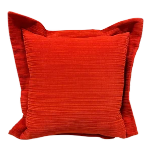 21st Century Transitional Cherry Red Flanged Decorative Pillow