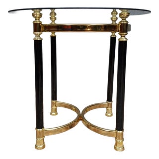Side Table in Brass and Glass, 1970s For Sale