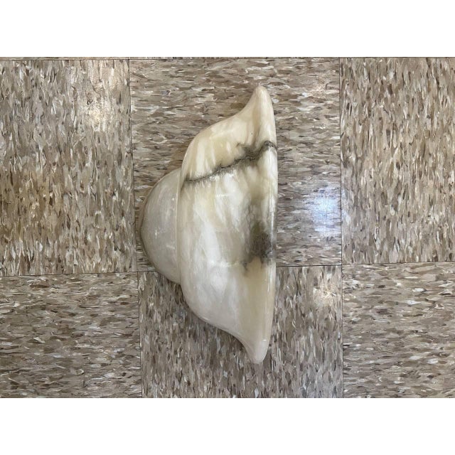 Alabaster 1950 Alabaster Shell Shape Sconces - a Pair For Sale - Image 8 of 8