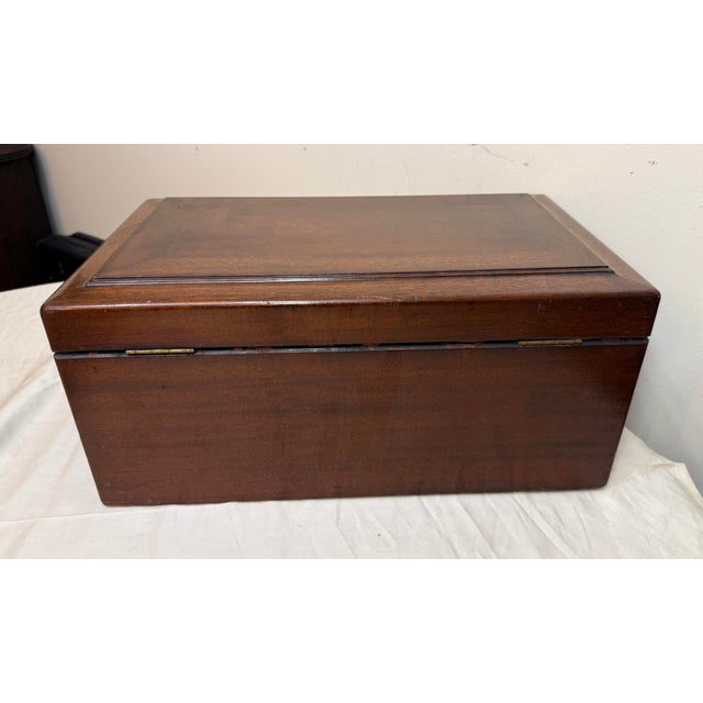 Large Antique J Wanamaker 1800's Wood Brass Flatware Silverware Box Display Case For Sale - Image 11 of 14
