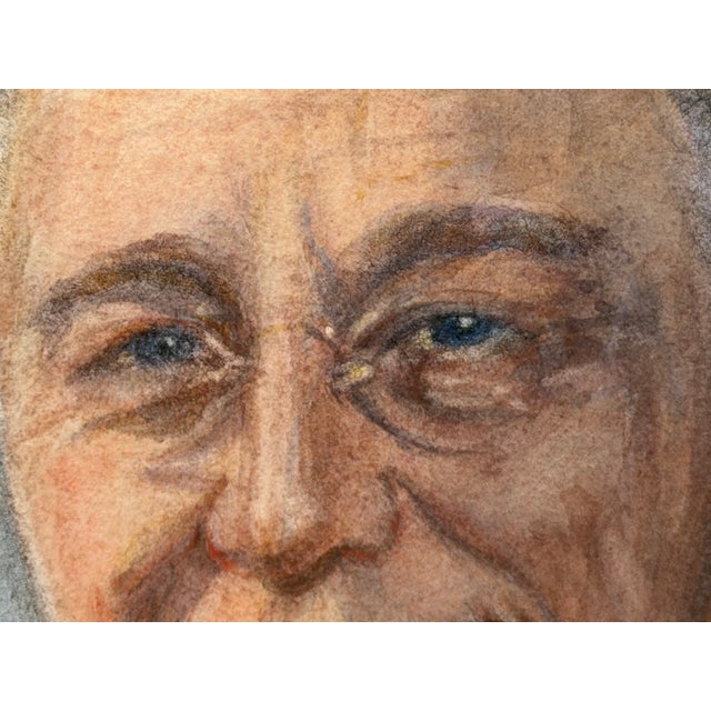 President Franklin Delano Roosevelt FDR Portrait Painting Circa 1940's Mid Century Framed For Sale - Image 13 of 18
