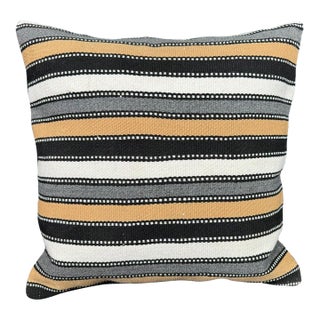 Turkish Hemp Pillow Cushion Natural Beige Black Cushion Cover 20"x20" For Sale
