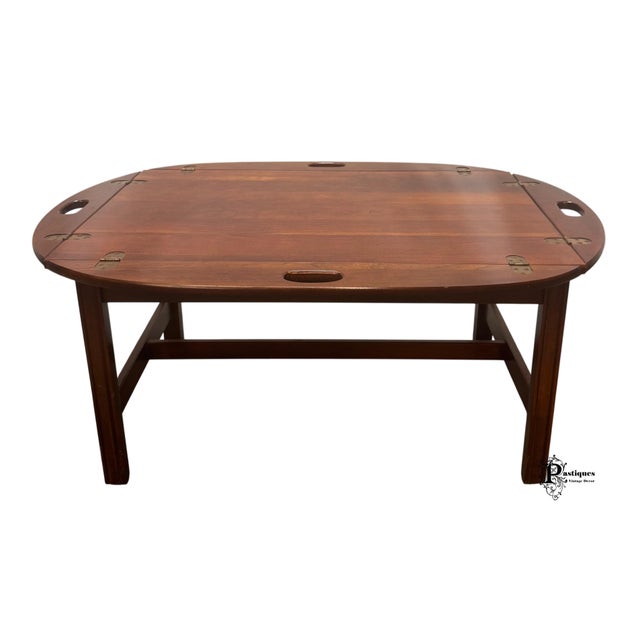 Vintage Traditional Chippendale Style Mahogany Butler’s Tray Coffee Table For Sale - Image 11 of 11