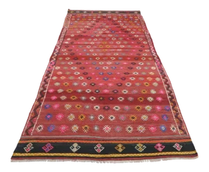 Vintage Turkish Sardes Nomads Kilim Rug