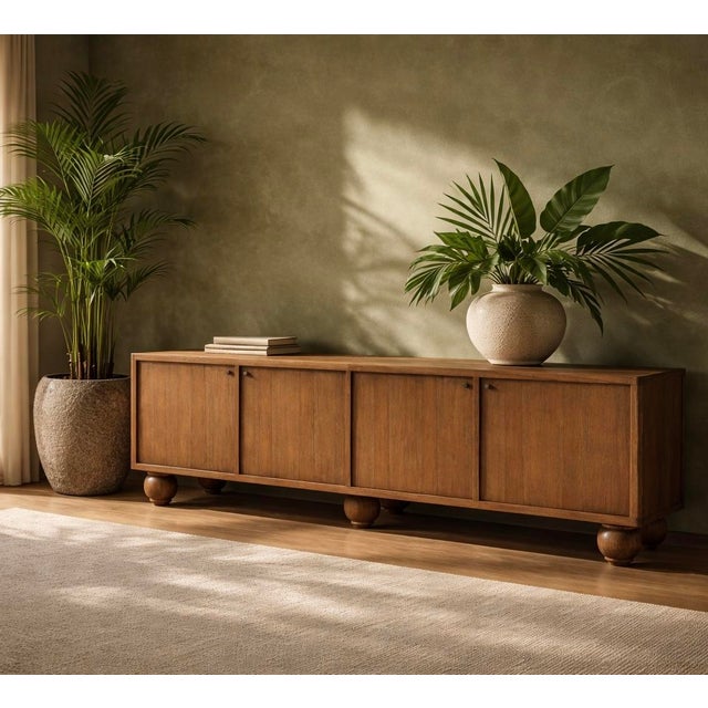 Brown Caprina Modern Ball Leg Sideboard Credenza For Sale - Image 8 of 8