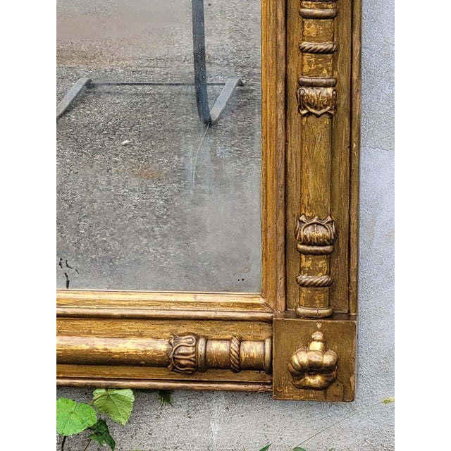 Antique American Federal Giltwood Wall Mirror c.1820 Original 19th Century Gold For Sale - Image 17 of 17