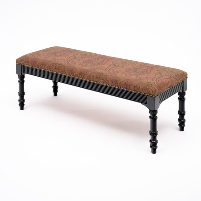 An elegant and highly decorative pair of French Napoleon III style benches, crafted in solid mahogany and dating to the...