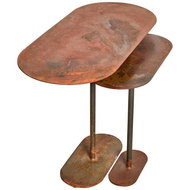 Oxidized Ellipses Tables by Pia Chevalier, Set of 2 For Sale - Image 16 of 16