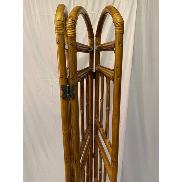 1980s Vintage Rattan 3-Panel Room Divider For Sale - Image 5 of 12