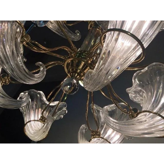 Modern Modernist Murano Glass Cornucopia Chandelier For Sale - Image 3 of 9