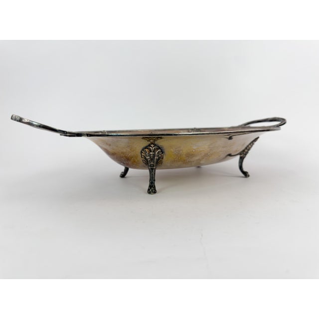 Early 20th Century Silver-Plated Oval Centerpiece Platter With Handles For Sale - Image 4 of 16
