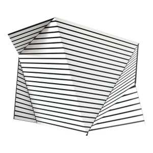 Contemporary Abstract Composite Folded and Etched Plastic "Wallreliefs Black and White 3" by Cristina Ghetti