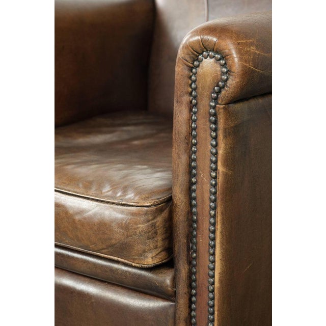 Sheepskin Armchair with Patina For Sale - Image 10 of 13