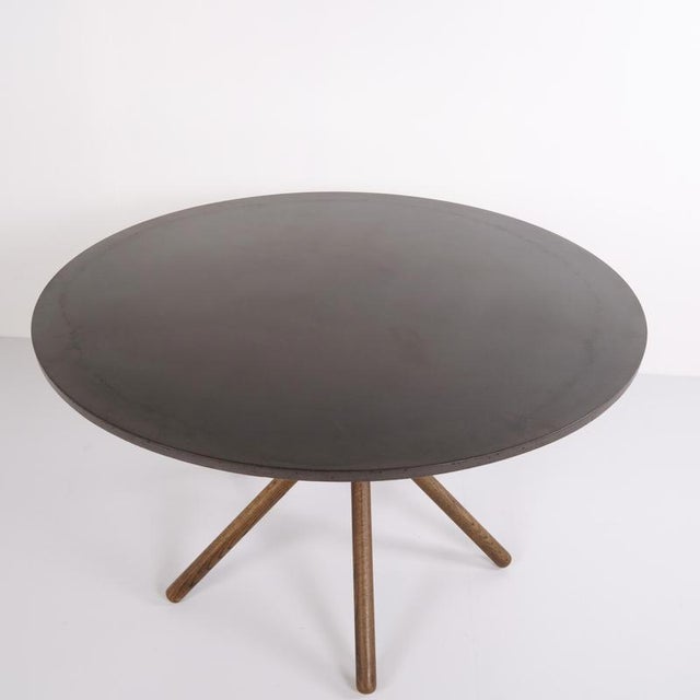 Hector 120 dining table by Eberhart Furniture. The table has a diameter of 120 cm and can be extended to 170 cm with...