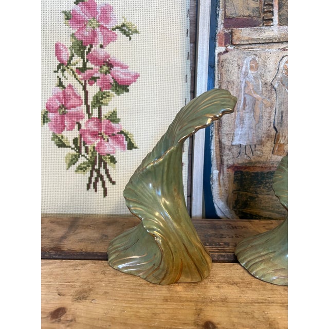 Abstract Vintage Chinoiserie Style Abstract Decorative Candle Holder or Vases - a Pair For Sale - Image 3 of 8