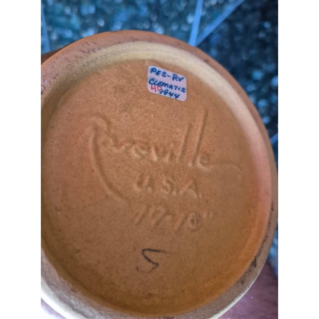 1940s 1940s Vintage Roseville Pottery Clematis Ewer Pitcher For Sale - Image 5 of 7