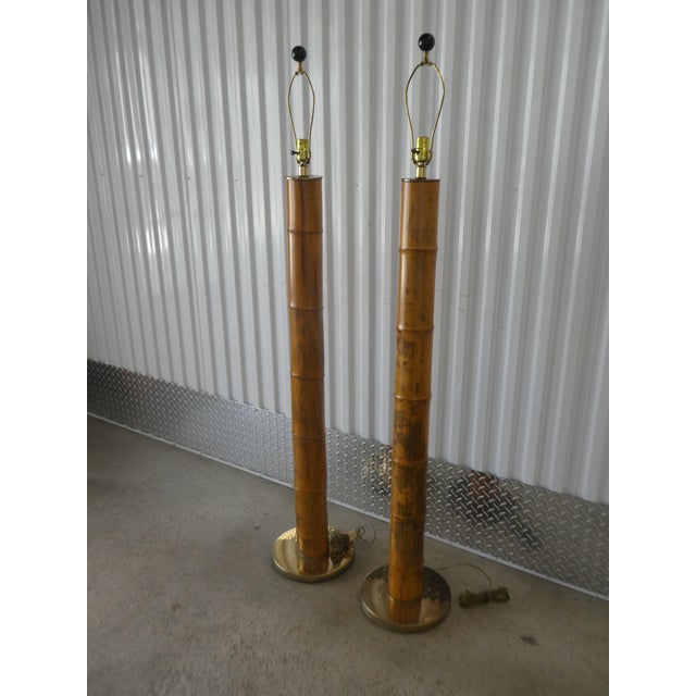 Get Wallpaper Vintage Brass And Bamboo Beach House Floor Lamps A Pair Chairish For iPhone