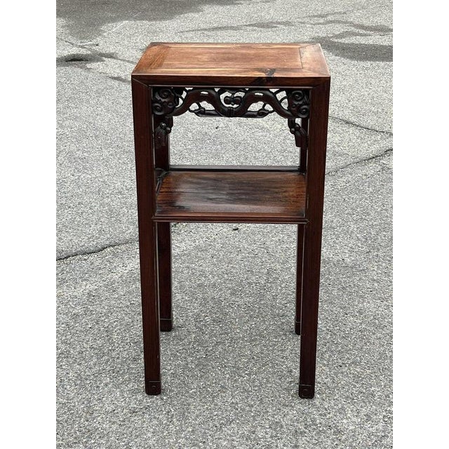 Antique Chinese Vase / Jardiniere Hardwood Stand, Very Good Quality. Sizes 81.5 cms tall, 40.5 x 31.5 cms Had some wear as...