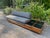 Mid Century Modern Modular Sofa With Walnut and Leather Side Tables For Sale - Image 4 of 12