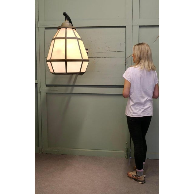 HUGE Brass Octagonal Wall Lantern This is an enormous Octagonal Pyramid Wall Lantern it is painted in gold so it still...