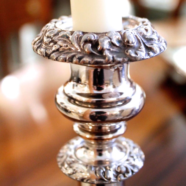 Metal English Georgian Sheffield Silver on Copper Telescopic Candlesticks - A Pair For Sale - Image 7 of 10
