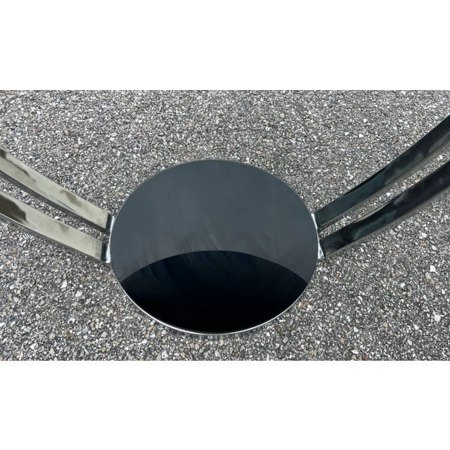 Mid-Century Modern Oval Coffee Table With Glass Top and Base and Chromed Steel Supports For Sale - Image 3 of 10