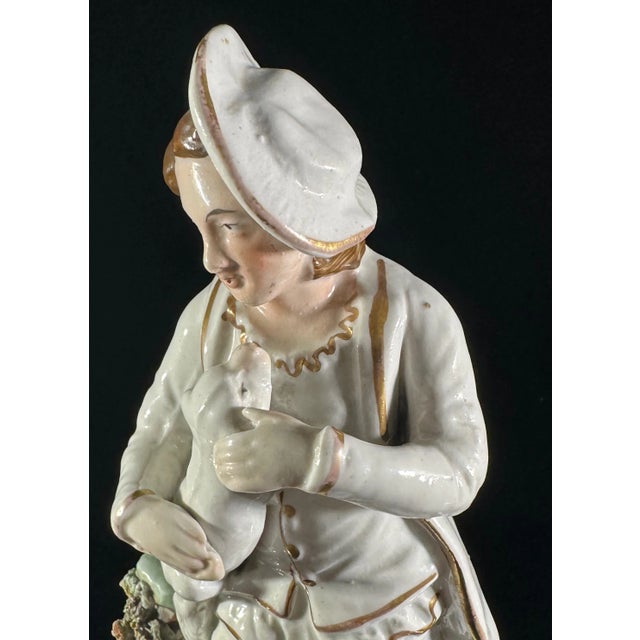 Antique Staffordshire Porcelain Boy With Dog Figurine, 19th Century For Sale - Image 9 of 10