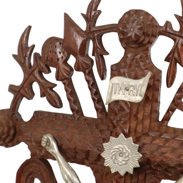 20th Century Folk Art Handmade Tramp Art Crucifix, 1890s For Sale - Image 15 of 18