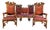 Art Nouveau Style Sofa and Chairs in Walnut, Set of 3 For Sale