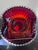 1939 Fenton Pre-Logo Ruby Amberina Silver Crest Ruffled Art Glass Centerpiece Bowl For Sale - Image 9 of 9