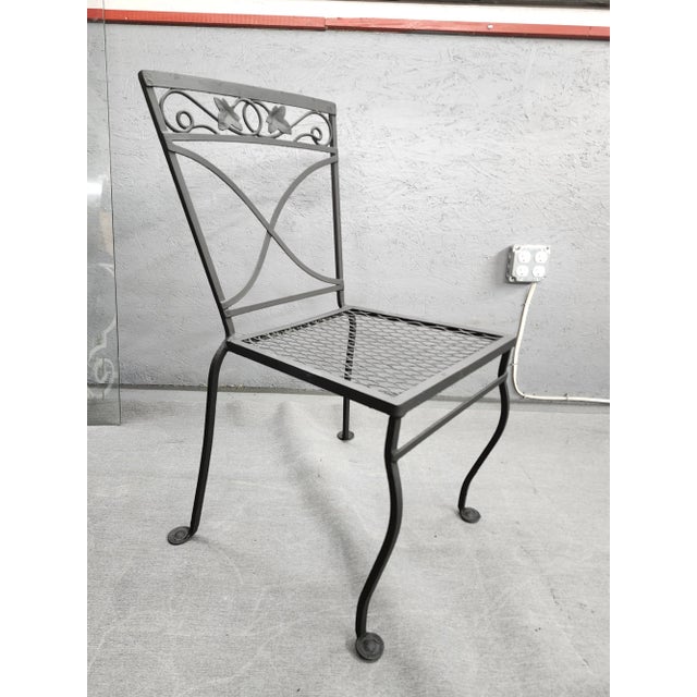 Salterini Early 20th Century Salterini Mt. Vernon Wrought Iron Patio Chairs - Set of 8 For Sale - Image 4 of 11