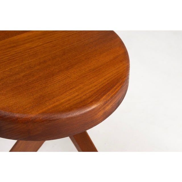 Brown Model S31 Stool in Elm Wood by Pierre Chapo, 1974 For Sale - Image 8 of 14