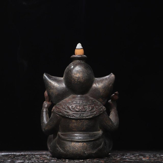 Vintage Gilt Brass Ganesha Backflow Incense Burner – Elephant God ...