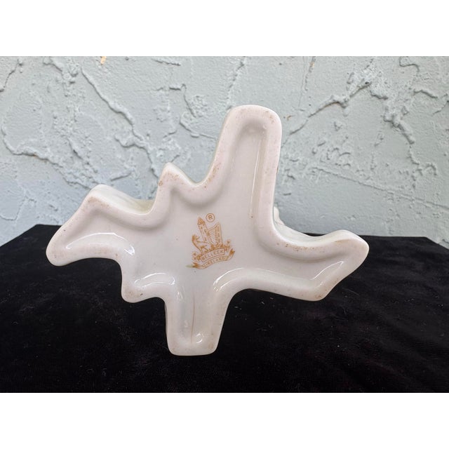 Ceramic Vintage Belleek Ireland Shamrock Tree Trunk Bud Vase, Triple Opening Spill Vase For Sale - Image 7 of 8