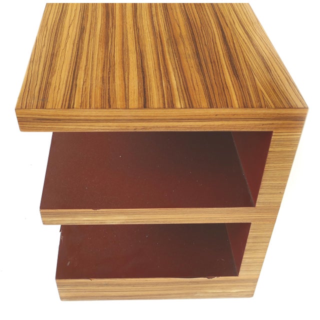 Zebra Wood Tiered Low Bookcase Side or End Table Chairish