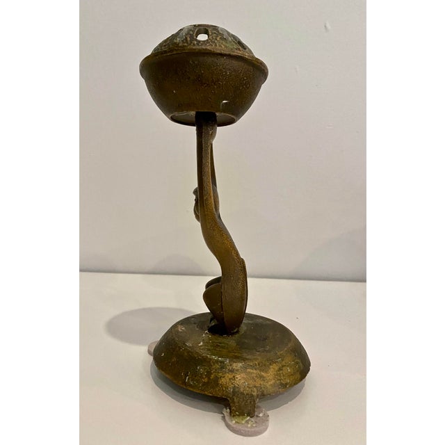 Vintage Bronze/Brass Japanese Candle Holder For Sale In New York - Image 6 of 12
