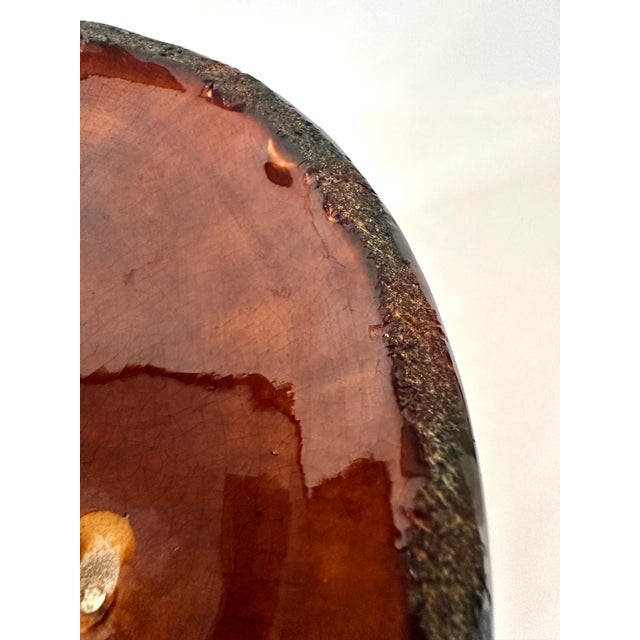 Ceramic 1920s Arts & Crafts Brush McCoy Pottery #224 Blended Grapes Nuglaze Jardinere Vase For Sale - Image 7 of 11