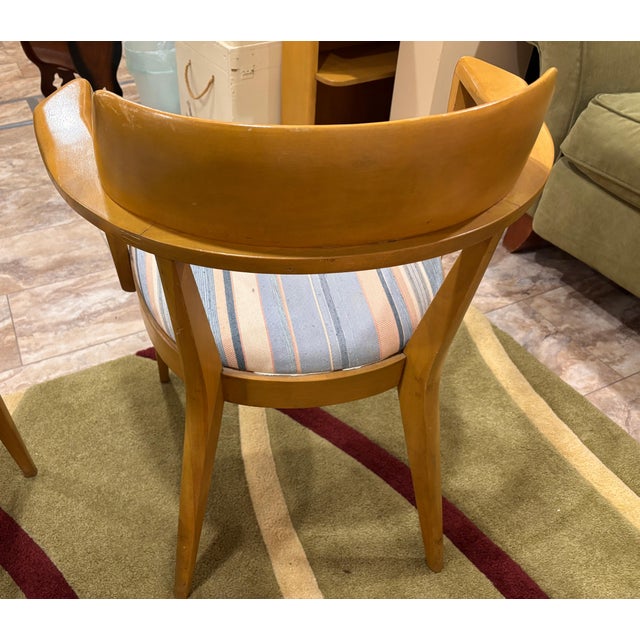 Heywood-Wakefield Mid-Century Modern Bookcase Desk With Three Captain's Armchairs, 1960s For Sale - Image 18 of 18