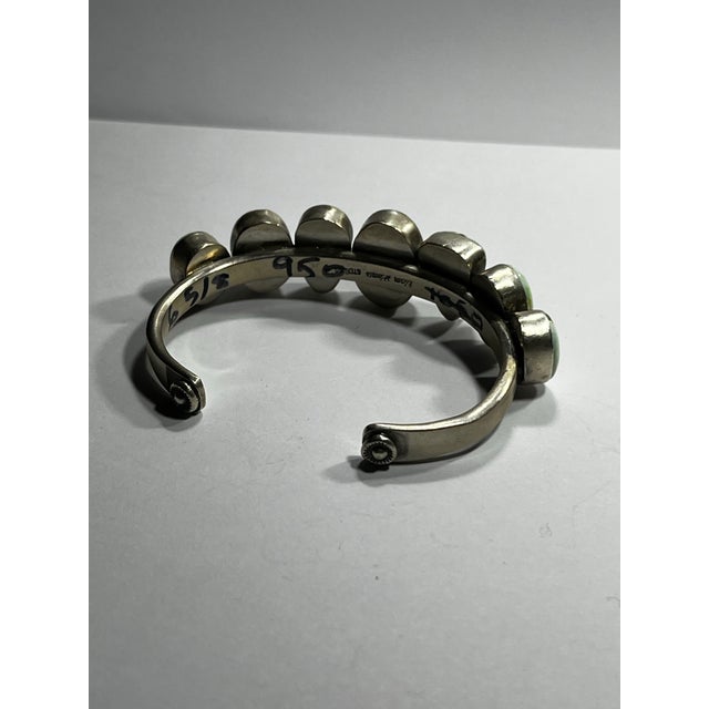 1990s 1990s Spectacular Sam Lewis Navajo Native American Turquoise Cuff For Sale - Image 5 of 6