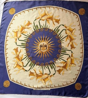 Hermès Daffodils 1999 Silk Scarf Designed by Philippe Ledoux