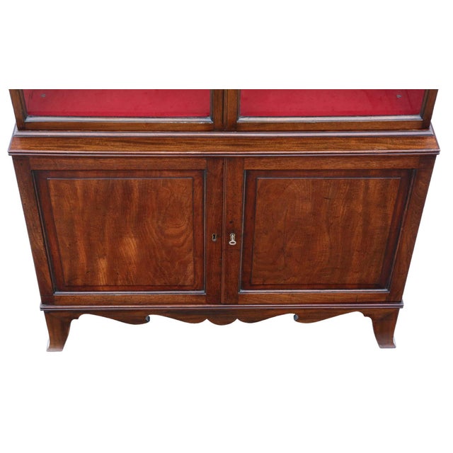 Large Antique Georgian Mahogany Bookcase For Sale - Image 5 of 7