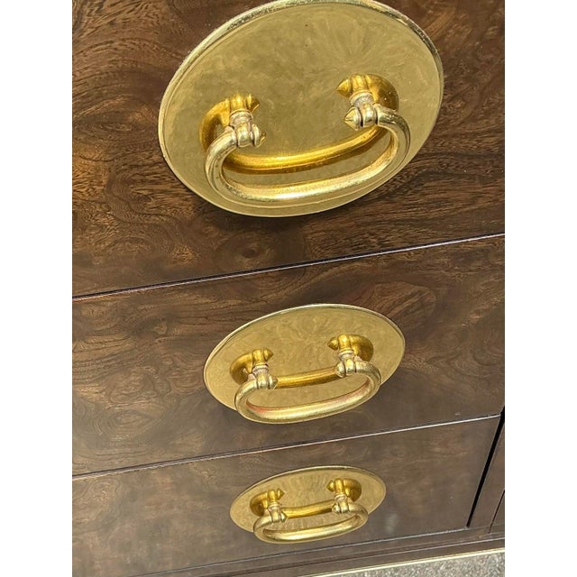 Late 20th Century Vintage William Doezema for Mastercraft Burl Wood Medallion Credenza For Sale - Image 5 of 12