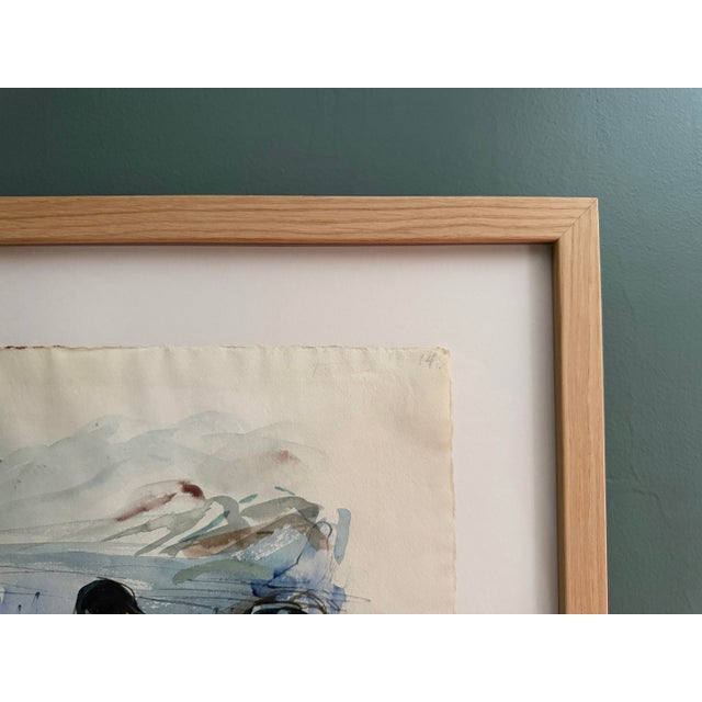 Mid-Century Original John Groth Bullfight Ink & Watercolor Drawing - Custom Archival Float Frame With Tru Vue Uv Glass For Sale - Image 4 of 10