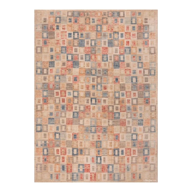 Nazmiyal Collection Modern Central Asian Geometric Area Rug For Sale