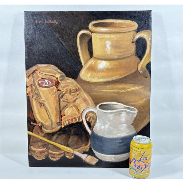 Large 16" x 20" Signed Steve LeBailly Original Oil – "Americana Still Life" A unique and evocative 16" x 20" original oil...