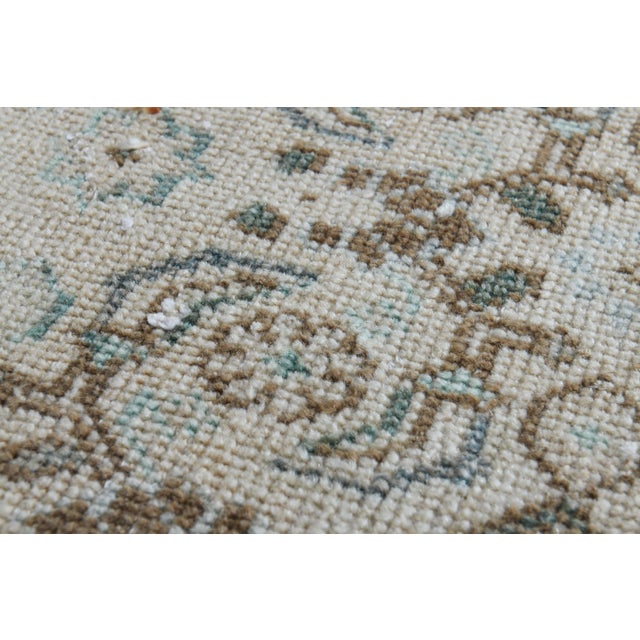 Textile 1970s Vintage Persian Handknotted Wool Beige Oversize Area Rug For Sale - Image 7 of 11